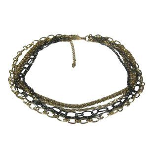 Kensie Necklace 19  In Goldtone Chain Multi-strand Fashion Jewelry Gunmetal Gray
